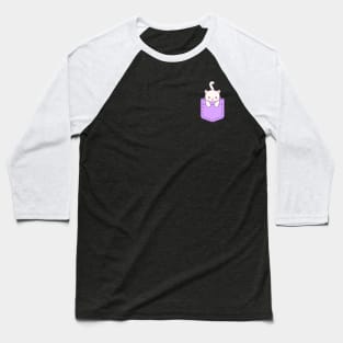 Cute Cat in pocket Baseball T-Shirt